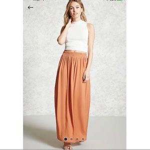 Forever 21 Rust Brown Maxi Skirt Size L